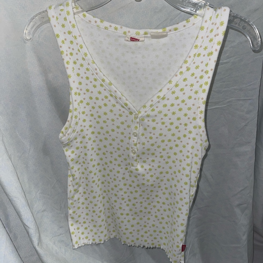 Levi’s green floral tank top crop